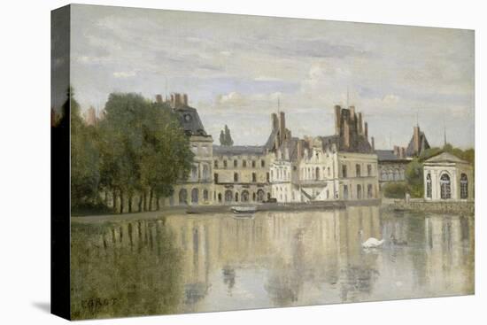 View of the Castle Fontainebleau-Jean-Baptiste-Camille Corot-Stretched Canvas