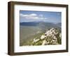 View of the Cathar Castle of Peyrepertuse in Languedoc-Roussillon, France, Europe-David Clapp-Framed Photographic Print