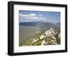 View of the Cathar Castle of Peyrepertuse in Languedoc-Roussillon, France, Europe-David Clapp-Framed Photographic Print