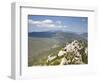 View of the Cathar Castle of Peyrepertuse in Languedoc-Roussillon, France, Europe-David Clapp-Framed Photographic Print