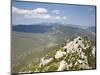 View of the Cathar Castle of Peyrepertuse in Languedoc-Roussillon, France, Europe-David Clapp-Mounted Photographic Print