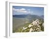 View of the Cathar Castle of Peyrepertuse in Languedoc-Roussillon, France, Europe-David Clapp-Framed Photographic Print