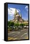 View of the Cathedral from Zocalo in Historic Center in Guadalajara, Jalisco, Mexico-elenathewise-Framed Stretched Canvas