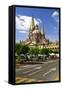 View of the Cathedral from Zocalo in Historic Center in Guadalajara, Jalisco, Mexico-elenathewise-Framed Stretched Canvas