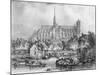 View of the Cathedral of Notre Dame, Amiens, from Pont Dudon-Eugene Balan-Mounted Giclee Print