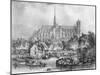 View of the Cathedral of Notre Dame, Amiens, from Pont Dudon-Eugene Balan-Mounted Giclee Print