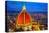 View of the Cathedral Santa Maria Del Fiore at Dusk. Florence, Italy-silver-john-Stretched Canvas