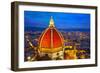 View of the Cathedral Santa Maria Del Fiore at Dusk. Florence, Italy-silver-john-Framed Photographic Print