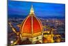 View of the Cathedral Santa Maria Del Fiore at Dusk. Florence, Italy-silver-john-Mounted Photographic Print