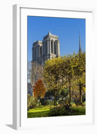 View of the Cathedrale (Cathedral) De Notre Dame from Place (Square) Rena Viviani in Autumn-Massimo Borchi-Framed Photographic Print