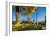 View of the Cathedrale (Cathedral) De Notre Dame from Place (Square) Rene Viviani in Autumn-Massimo Borchi-Framed Photographic Print