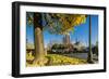 View of the Cathedrale (Cathedral) De Notre Dame from Place (Square) Rene Viviani in Autumn-Massimo Borchi-Framed Photographic Print