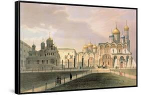 View of the Cathedrals in the Moscow Kremlin, Printed by Lemercier, Paris, 1840S-Louis Jules Arnout-Framed Stretched Canvas