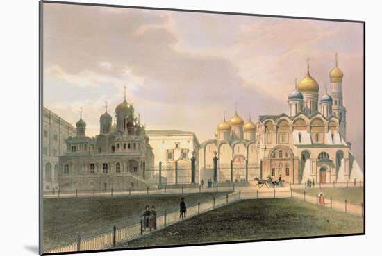 View of the Cathedrals in the Moscow Kremlin, Printed by Lemercier, Paris, 1840S-Louis Jules Arnout-Mounted Giclee Print