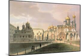 View of the Cathedrals in the Moscow Kremlin, Printed by Lemercier, Paris, 1840S-Louis Jules Arnout-Mounted Giclee Print