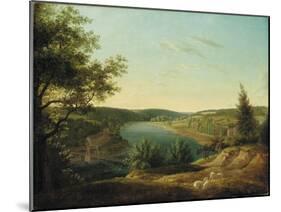 View of the Chain Bridge and Falls of the Schuylkill, Five Miles from Philadelphia-Thomas Birch-Mounted Giclee Print