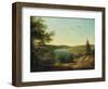 View of the Chain Bridge and Falls of the Schuylkill, Five Miles from Philadelphia-Thomas Birch-Framed Giclee Print