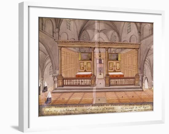 View of the Chancel and Altar, from 'L'Abbaye De Port-Royal', C.1710-Louise Madelaine Cochin-Framed Giclee Print