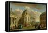 View of the Chapel of the Chateau De Versailles from the Courtyard-Jacques Rigaud-Framed Stretched Canvas