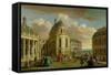 View of the Chapel of the Chateau De Versailles from the Courtyard-Jacques Rigaud-Framed Stretched Canvas