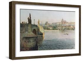 View of the Charles Bridge from Krizovnicka Namesti, from 'stara Praha-Vaclav Jansa-Framed Giclee Print