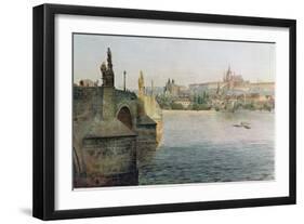 View of the Charles Bridge from Krizovnicka Namesti, from 'stara Praha-Vaclav Jansa-Framed Giclee Print