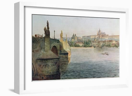 View of the Charles Bridge from Krizovnicka Namesti, from 'stara Praha-Vaclav Jansa-Framed Giclee Print