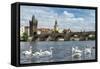 View of the Charles Bridge in Prague, Czech Republic-mazzzur-Framed Stretched Canvas