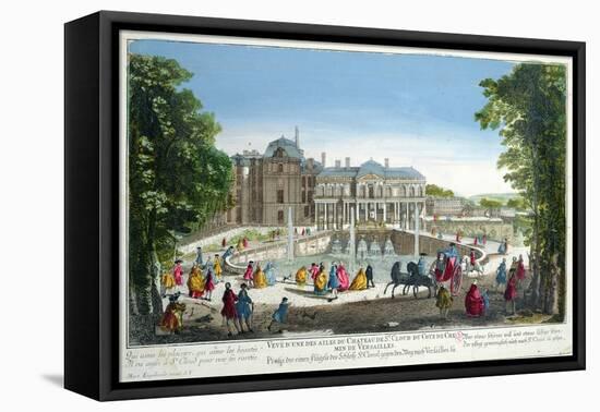 View of the Chateau de Saint-Cloud Near Versailles, Mid 18th Century-Martin Engelbrecht-Framed Stretched Canvas