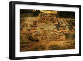 View of the Chateau, Gardens and Park of Versailles from the Avenue De Paris-Pierre Patel-Framed Giclee Print
