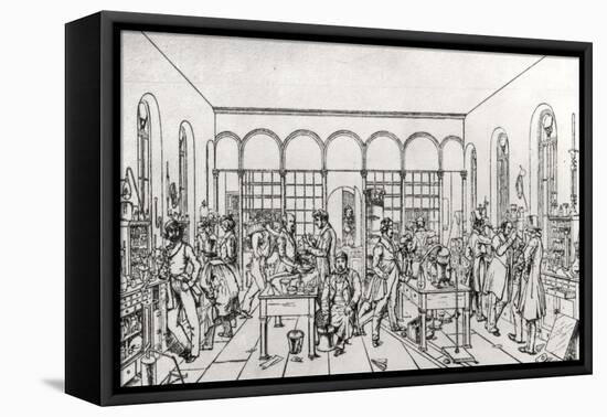 View of the Chemistry Laboratory of Baron Justus Von Liebig at Giessen-Carl Friedrich Wilhelm Trautschold-Framed Stretched Canvas