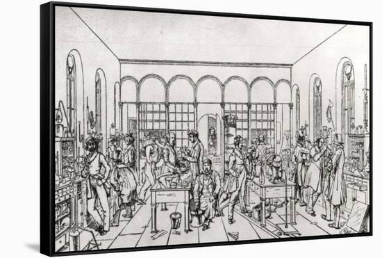 View of the Chemistry Laboratory of Baron Justus Von Liebig at Giessen-Carl Friedrich Wilhelm Trautschold-Framed Stretched Canvas