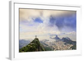 View of the Christ Statue, Sugar Loaf and Guanabara Bay. Rio De Janeiro, Brazil, South America-Alex Robinson-Framed Photographic Print