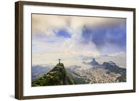 View of the Christ Statue, Sugar Loaf and Guanabara Bay. Rio De Janeiro, Brazil, South America-Alex Robinson-Framed Photographic Print