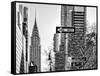 View of The Chrysler Building and Avenue of the Americas Sign - Manhattan - New York-Philippe Hugonnard-Framed Stretched Canvas