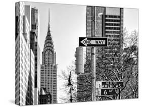 View of The Chrysler Building and Avenue of the Americas Sign - Manhattan - New York-Philippe Hugonnard-Stretched Canvas