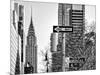 View of The Chrysler Building and Avenue of the Americas Sign - Manhattan - New York-Philippe Hugonnard-Mounted Premium Photographic Print