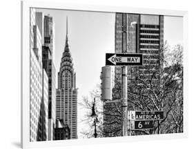 View of The Chrysler Building and Avenue of the Americas Sign - Manhattan - New York-Philippe Hugonnard-Framed Photographic Print