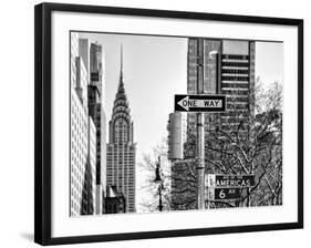 View of The Chrysler Building and Avenue of the Americas Sign - Manhattan - New York-Philippe Hugonnard-Framed Photographic Print