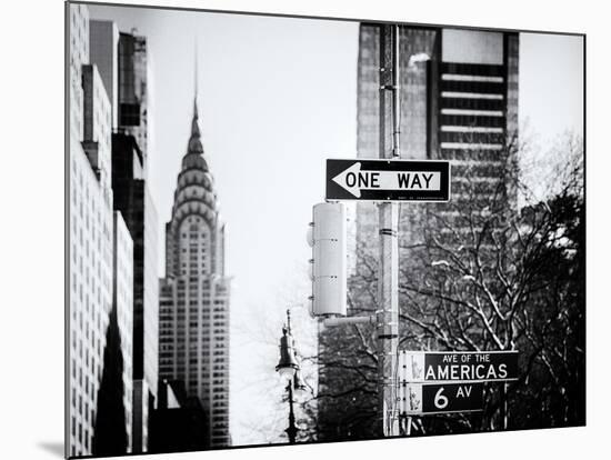 View of The Chrysler Building and Avenue of the Americas Sign - Manhattan - New York-Philippe Hugonnard-Mounted Photographic Print