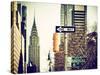 View of The Chrysler Building and Avenue of the Americas Sign - Manhattan - New York-Philippe Hugonnard-Stretched Canvas