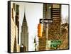 View of The Chrysler Building and Avenue of the Americas Sign - Manhattan - New York-Philippe Hugonnard-Framed Stretched Canvas