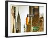 View of The Chrysler Building and Avenue of the Americas Sign - Manhattan - New York-Philippe Hugonnard-Framed Photographic Print