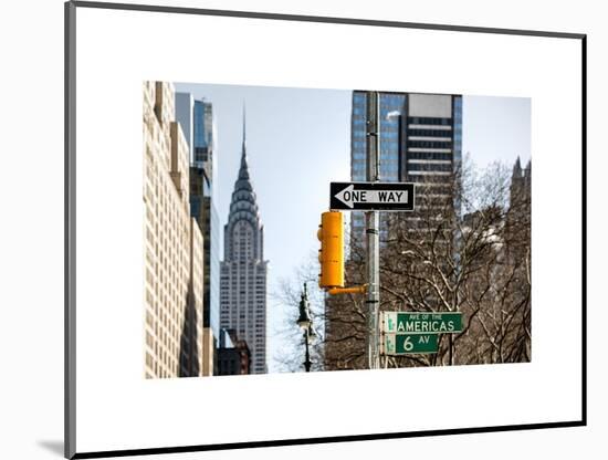 View of The Chrysler Building and Avenue of the Americas Sign - Manhattan - New York-Philippe Hugonnard-Mounted Art Print