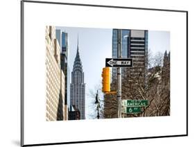 View of The Chrysler Building and Avenue of the Americas Sign - Manhattan - New York-Philippe Hugonnard-Mounted Art Print