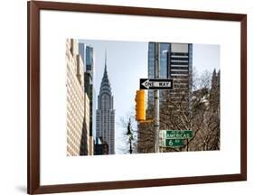 View of The Chrysler Building and Avenue of the Americas Sign - Manhattan - New York-Philippe Hugonnard-Framed Art Print