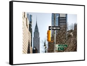 View of The Chrysler Building and Avenue of the Americas Sign - Manhattan - New York-Philippe Hugonnard-Framed Stretched Canvas