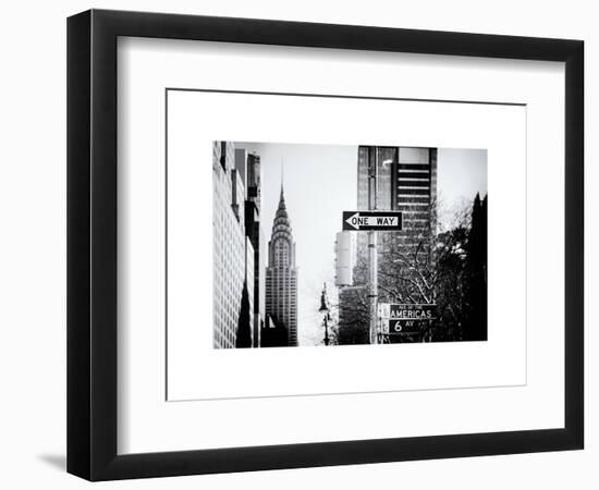 View of The Chrysler Building and Avenue of the Americas Sign - Manhattan - New York-Philippe Hugonnard-Framed Art Print
