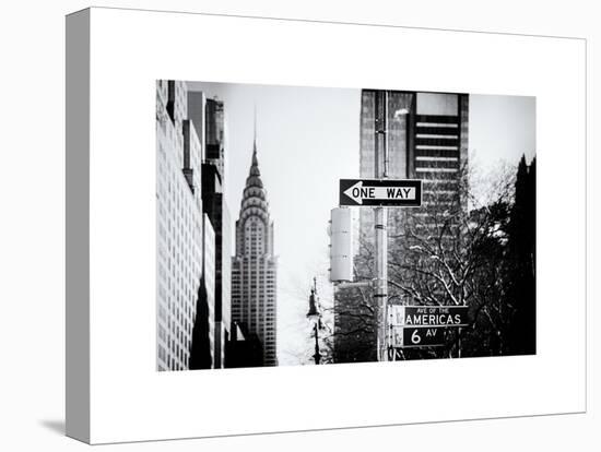 View of The Chrysler Building and Avenue of the Americas Sign - Manhattan - New York-Philippe Hugonnard-Stretched Canvas