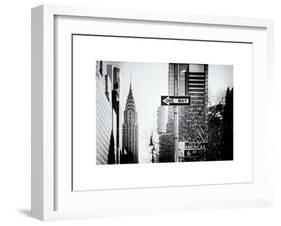 View of The Chrysler Building and Avenue of the Americas Sign - Manhattan - New York-Philippe Hugonnard-Framed Art Print